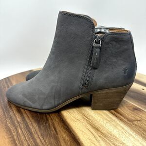 Frye Judith Double Zip Bootie, Women’s Gray Size 9.5 Leather Ankle Boots